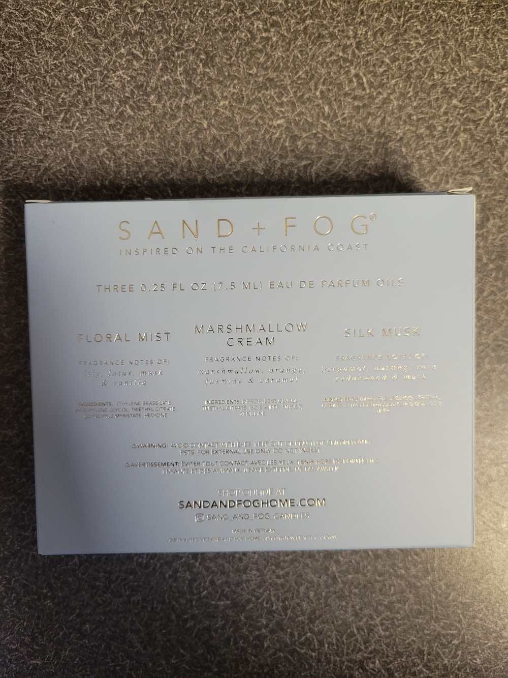 SAND + FOG Eau de Parfum Oil Discovery Set - Floral/Marshmallow/Silk-NIB - Picture 2 of 2
